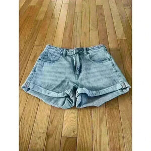 PacSun Women's High Waisted Mom Shorts Blue Size 26 Light Wash